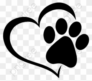 Love And Cat Prints - Paw Print Heart Clip Art - Png Download