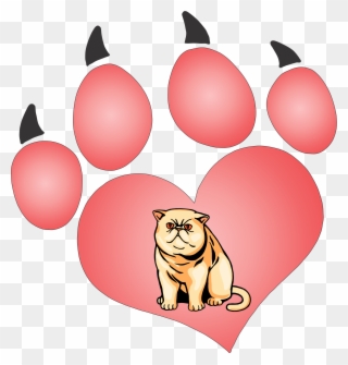 Home > Printed Decals > Cat Paw > Cat Paw 86 Decal - Dog Valentine Clip Art - Png Download