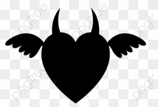 Devil Black Heart - Heart Clipart