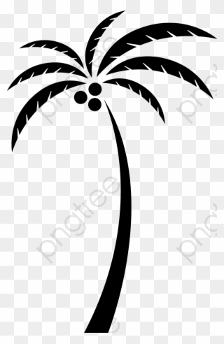 Coconut Tree Silhouette, Tree Clipart, Coconut Clipart, - Coconut Tree Vector Png Transparent Png