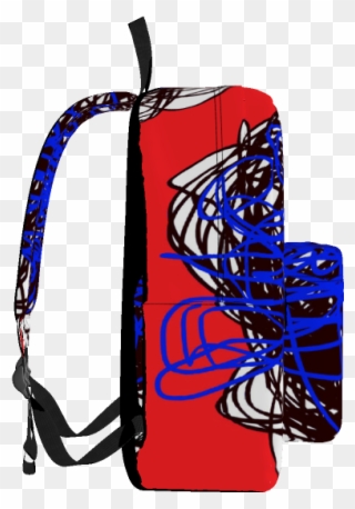 Abstract Regiaart Designed Red Blue Black Backpack - Plastic Backpack Png Clipart