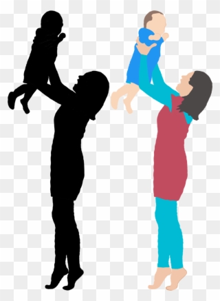 Family Mother Child - Woman With Baby Silhouette Clipart