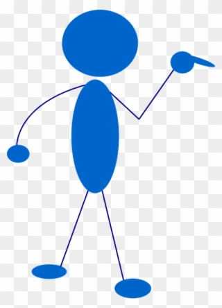 Stick,man,stickman,stick Figure,matchstick Man,pointing,blue, - Point Clip Art - Png Download