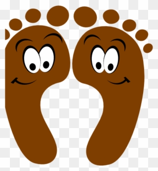 Cartoon Feet Brown Happy Clip Art At Clker Vector Online - Cartoon Clip Art Feet - Png Download