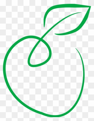 Outline 6 Apple Drawing Clipart - Green Apple Drawing Art - Png Download