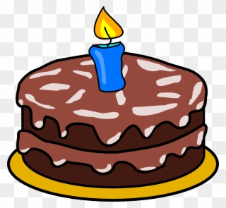 Clipart Info - Birthday Cake 1 Candle - Png Download