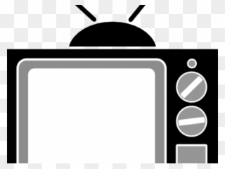Watch Clipart Tv Show - Black And White Television Clipart - Png Download