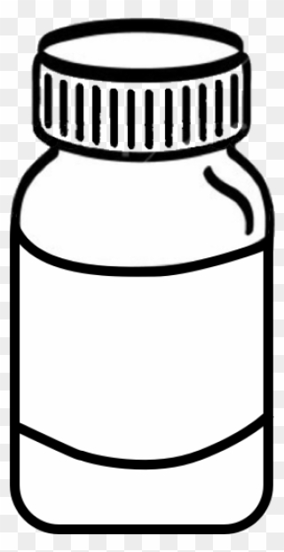 Png Black And White Download Pill Clipart Vitamin - Medicine Bottle Clipart Black And White Transparent Png