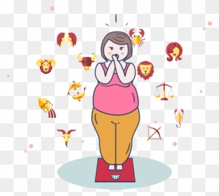 Astrology Remedies For Weight Loss - Girl Obesity Cartoon Png Clipart