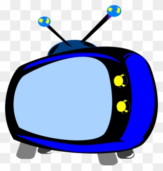 Blue Retro Tv Clip Art At Clker - Logo Tv Cartoon - Png Download