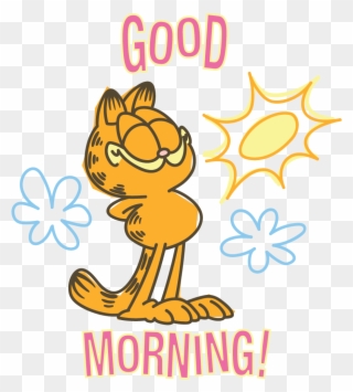 Garfield Line Messaging Sticker - Good Morning Wednesday Garfield Clipart