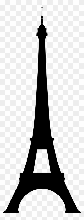 Silhouette Clipart Eiffel Tower - Eiffel Tower Silhouette Png Transparent Png