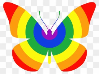 Butterfly Rainbow Insect Color Pollinator - Rainbow Butterfly Clipart - Png Download