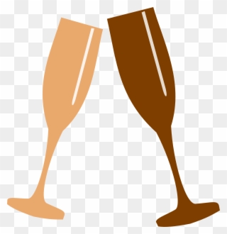 Clipart Champagne Glasses Toasting - Clip Art Champagne Glass Png Transparent Png