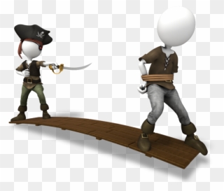 Wood Clipart Walk The Plank - Pirate Walking The Plank Clipart - Png Download