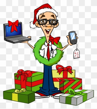 Christmas Gift Ideas - Computer Nerd Christmas Clipart