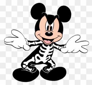 Disney Halloween Clip Art - Skeleton Mickey Mouse Clipart - Png Download