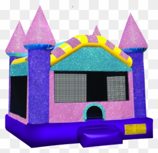Dazzling Castle Bounce House - Unicorn Bounce House Nj Clipart
