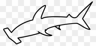 Hammerhead Shark Outline Sticker - Hammerhead Shark Outline Clipart