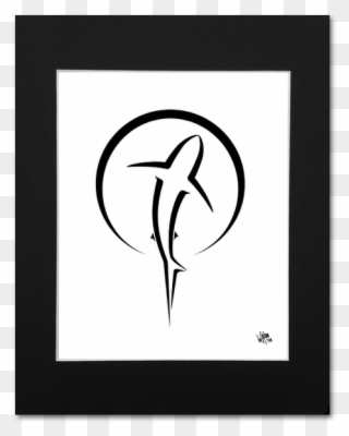 Drawing Shark Black And White - Calligraphy Clipart
