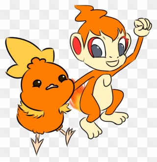 As Stated Here Torch Is Best Friends With Chimchar - Cartoon Clipart