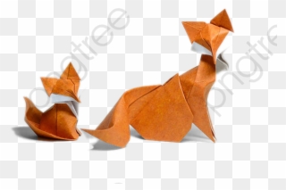 Fox Clipart Orange - Origami Animaux - Png Download