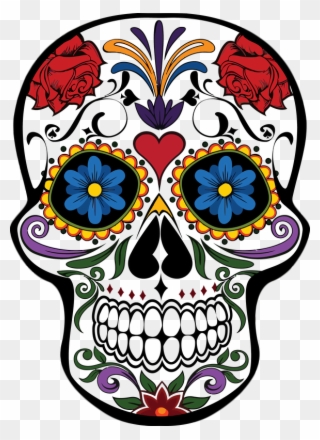 Candy Skull Png - Day Of The Dead Skulls Png Clipart
