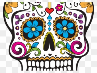 Sugar Skull Clipart Transparent Background - Skull Dia De Los Muertos Drawing - Png Download