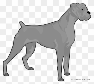 Dog Silhouette Animal Free Black White Clipart Images - Boxer Dog Silhouette - Png Download