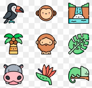 Jungle - Cartoon Fruits And Vegetables Png Clipart