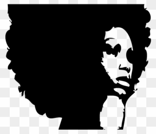 Braid Clipart Curly Afro - Black Woman Face Silhouette - Png Download