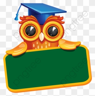 Owl And Chalkboard - Graduation Owl Png Clipart