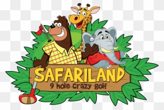 A Safari Themed 9 Hole Crazy Golf Adventure Course Clipart