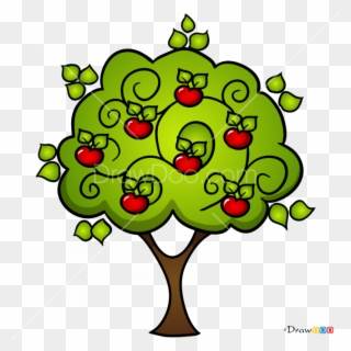 How To Draw Apple Tree, Trees - Apple Tree Draw Clipart