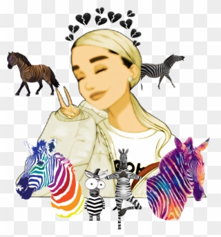 Zebra Sticker - Painting With A Twist Rainbow Zebra Clipart