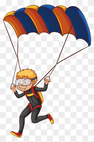 Parachute Clipart Yellow - Parachute Cartoon - Png Download
