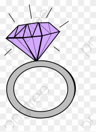 Diamond Purple Clipart - Diamond Engagement Ring Graphic - Png Download