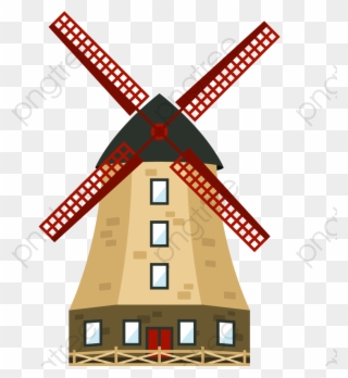 Cartoon Windmill - Dutch Windmill Clipart - Png Download