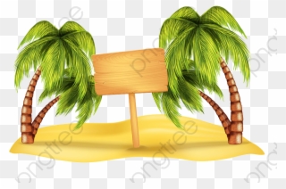 Palm Tree Clip Art Coconut - Coconut Tree Background Hd - Png Download