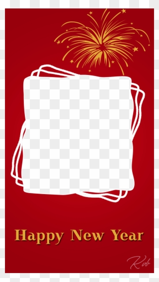 Red New Year Frame Freeproducts - Fireworks Clipart
