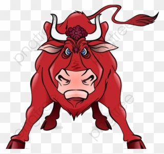 Anger Front Red Bull - Angry Bull Cartoon Clipart
