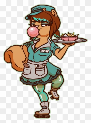 Catastrophe Waitress - Cartoon Clipart