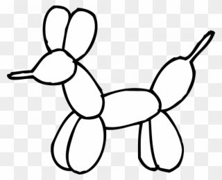 Coloring Books And Pages - Balloon Animal Clipart Black And White - Png Download