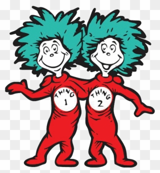 Thing 1 And Thing 2 Running With A Kite Exercise For - Thing 1 And Thing 2 Drawing Clipart