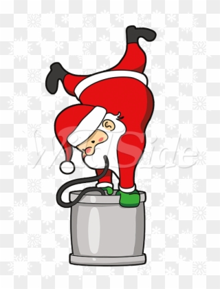 Drunk Santa Png - Santa Doing A Keg Stand Clipart