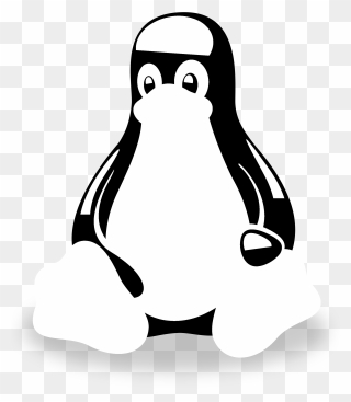 Tux Logo Black And White - Linux Operating System Linux Clipart