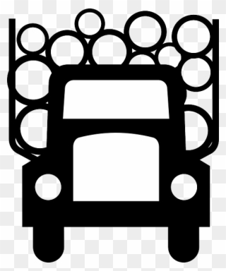Frontal Truck, Transportation, Vehicle, Wood, Frontal - Log Truck Clip Art - Png Download