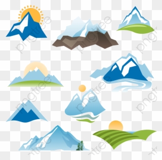 Sunrise Clipart Ocean - 2 Mountains Logo - Png Download
