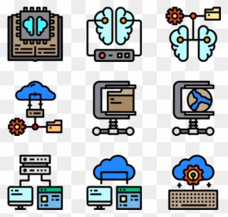 Big Data - Cyber Security Icon Set Clipart
