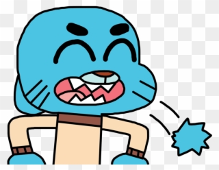 Gumball Vomits A Hairball Clipart